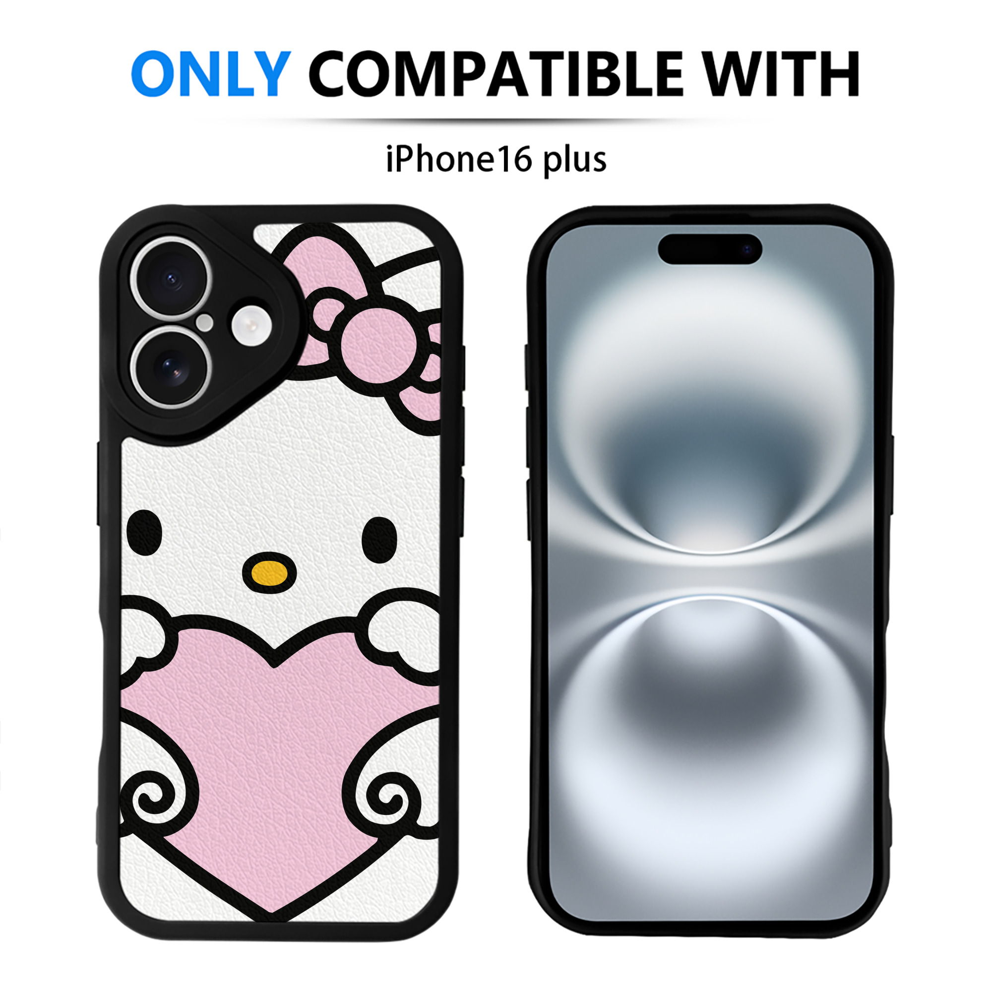 （画像用） Hello Kitty ハローキティ 【iPhone 16シリーズ対応】シリコンスマホケース（レザー調） 材質：シリコン